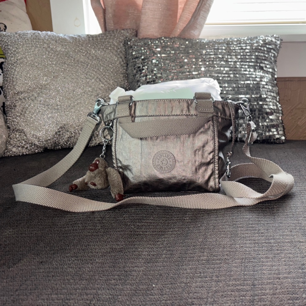 Kipling Shiny Gray Mini Bag